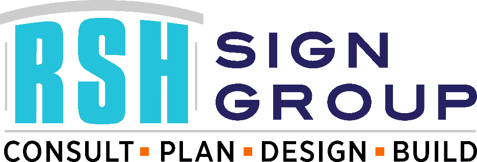 RSH Sign Group logo on black background.